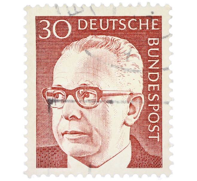 Почтовая марка 30 пфеннигов 1971 года Западная Германия (ФРГ) «Президент Густав Хайнеман» (Артикул: T11-38336) — Фото №1