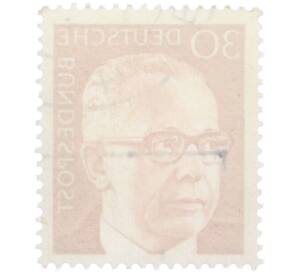 Почтовая марка 30 пфеннигов 1971 года Западная Германия (ФРГ) «Президент Густав Хайнеман» — Фото №2