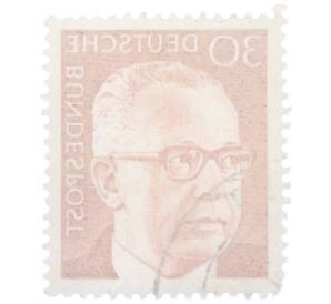 Почтовая марка 30 пфеннигов 1971 года Западная Германия (ФРГ) «Президент Густав Хайнеман» — Фото №2