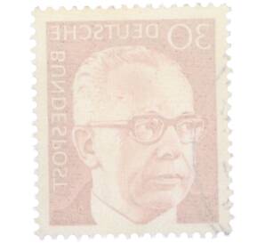 Почтовая марка 30 пфеннигов 1971 года Западная Германия (ФРГ) «Президент Густав Хайнеман» — Фото №2