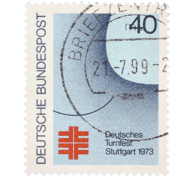 Почтовая марка 40 пфеннигов 1973 года Западная Германия (ФРГ) «Немецкий гимнастический фестиваль в штутгарте» (Артикул: T11-38339) — Фото №1