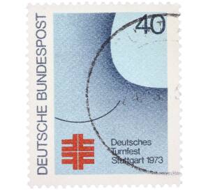 Почтовая марка 40 пфеннигов 1973 года Западная Германия (ФРГ) «Немецкий гимнастический фестиваль в штутгарте» — Фото №1