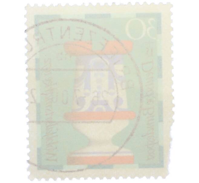 Почтовая марка 30+15 пфеннигов 1972 года Западная Германия (ФРГ) «Фаянсовые шахматные фигуры XIX века» (Артикул: T11-38342) — Фото №2