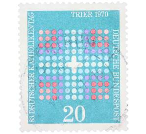 Почтовая марка 20 пфеннигов 1970 года Западная германия (ФРГ) «83-й Католический день в Трире» — Фото №1