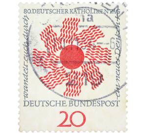 Почтовая марка 20 пфеннигов 1964 года Западная германия (ФРГ) «80-й Католический день в Штутгарте» — Фото №1