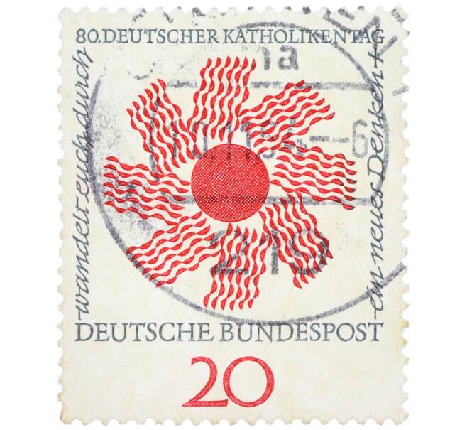 Почтовая марка 20 пфеннигов 1964 года Западная германия (ФРГ) «80-й Католический день в Штутгарте» (Артикул: T11-38344) — Фото №1