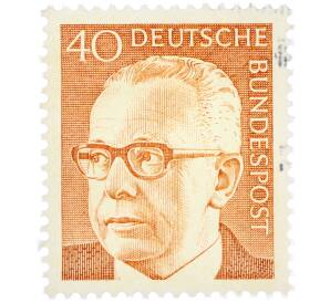 Почтовая марка 40 пфеннигов 1971 года Западная Германия (ФРГ) «Президент Густав Хайнеман» — Фото №1