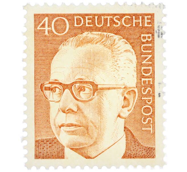 Почтовая марка 40 пфеннигов 1971 года Западная Германия (ФРГ) «Президент Густав Хайнеман» (Артикул: T11-38347) — Фото №1