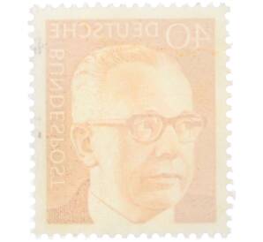 Почтовая марка 40 пфеннигов 1971 года Западная Германия (ФРГ) «Президент Густав Хайнеман» — Фото №2