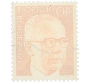 Почтовая марка 40 пфеннигов 1971 года Западная Германия (ФРГ) «Президент Густав Хайнеман» — Фото №2