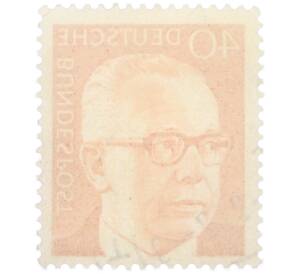 Почтовая марка 40 пфеннигов 1971 года Западная Германия (ФРГ) «Президент Густав Хайнеман» — Фото №2