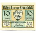 Банкнота 10 пфеннигов 1921 года Германия — Кранихфельд (Нотгельд) (Артикул: K10-12687) — Фото №1