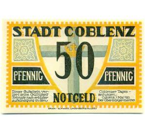 50 пфеннигов 1921 года Германия — Кобленц (Нотгельд) — Фото №1
