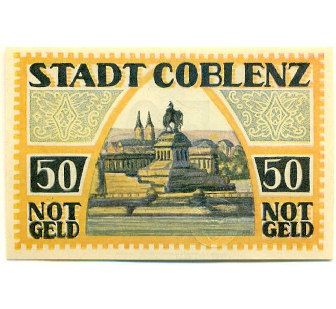 Банкнота 50 пфеннигов 1921 года Германия — Кобленц (Нотгельд) (Артикул: K10-12692) — Фото №2