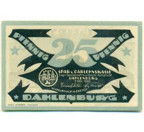 25 пфеннигов 1920 года Германия — Даленбург (Нотгельд) — Фото №1