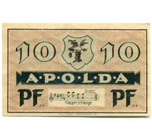 10 пфеннигов 1921 года Германия — Апольда (Нотгельд) — Фото №1