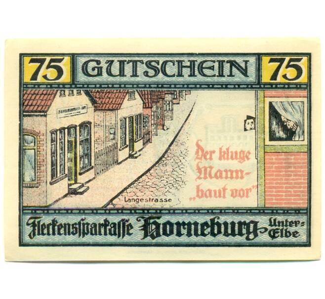 Банкнота 75 пфеннигов 1921 года Германия — Хорнебург (Нотгельд) (Артикул: K10-12725) — Фото №1
