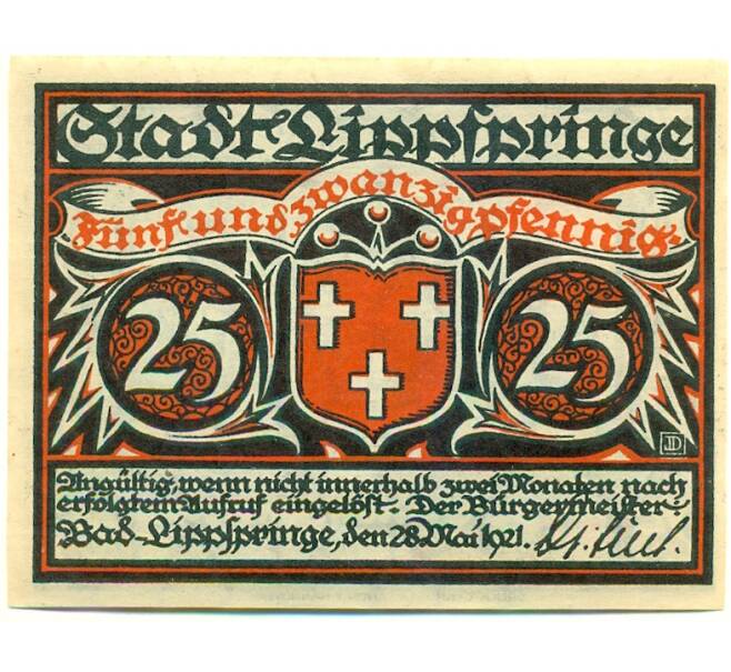 Банкнота 25 пфеннигов 1921 года Германия — Бад-Липпшпринге (Нотгельд) (Артикул: K10-12728) — Фото №2