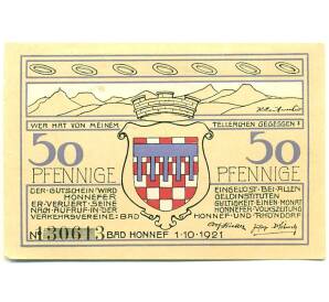50 пфеннигов 1921 года Германия — Бад-Хоннеф (Нотгельд) — Фото №1