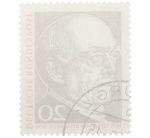 Почтовая марка 20 пфеннигов 1965 года Западная Германия (ФРГ) «Отто фон Бисмарк» — Фото №2