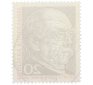 Почтовая марка 20 пфеннигов 1965 года Западная Германия (ФРГ) «Отто фон Бисмарк» — Фото №2