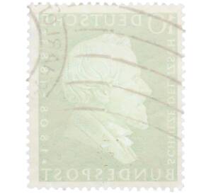 Почтовая марка 10 пфеннигов 1958 года Западная Германия (ФРГ) «50-летие со дня рождения Германа Шульце-Делича» — Фото №2