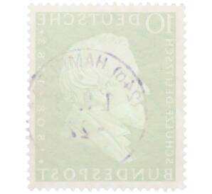 Почтовая марка 10 пфеннигов 1958 года Западная Германия (ФРГ) «50-летие со дня рождения Германа Шульце-Делича» — Фото №2