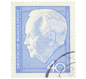 Почтовая марка 40 пфеннигов 1964 года Западная Германия (ФРГ) «Генрих Любке» — Фото №1