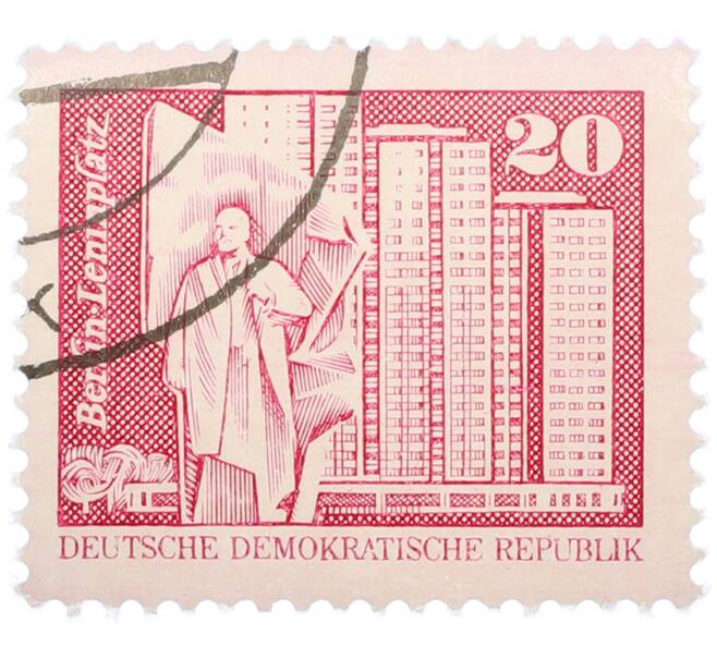 Почтовая марка 20 пфеннигов 1973 года Восточная Германия (ГДР) «Площадь Ленина в Берлине» (Артикул: T11-38615) — Фото №1