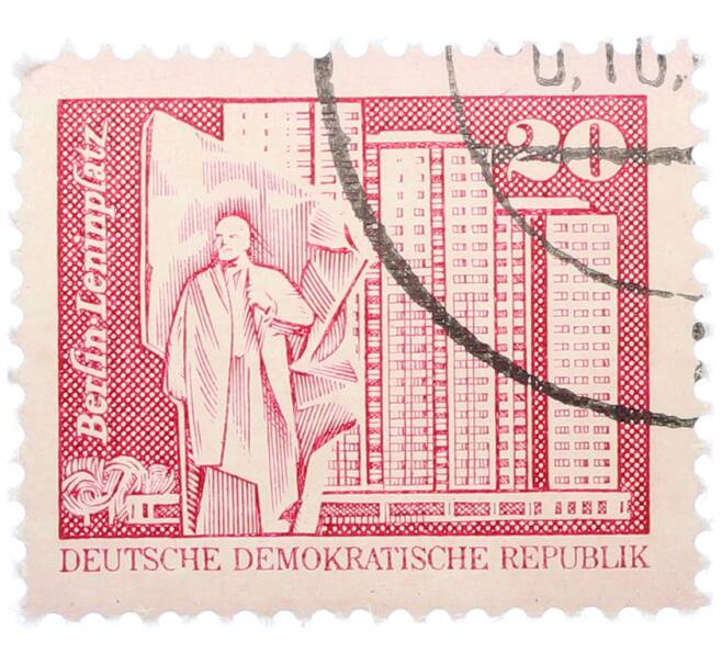 Почтовая марка 20 пфеннигов 1973 года Восточная Германия (ГДР) «Площадь Ленина в Берлине» (Артикул: T11-38619) — Фото №1