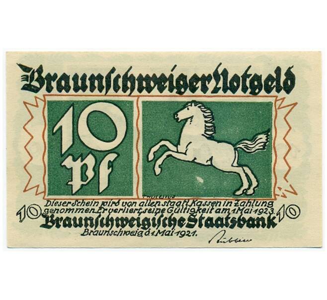 Банкнота 10 пфеннигов 1921 года Германия — Брауншвейг (Нотгельд) (Артикул: K10-12767) — Фото №1