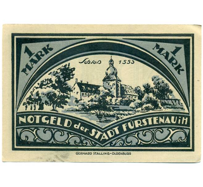 Банкнота 1 марка 1921 года Германия — Фюрстенау (Нотгельд) (Артикул: K10-12781) — Фото №1