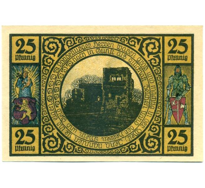 Банкнота 25 пфеннигов 1921 года Германия — Лобеда (Нотгельд) (Артикул: K10-12786) — Фото №2