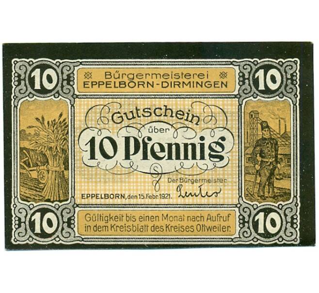 Банкнота 10 пфеннигов 1921 года Германия — Эппельборн-Дирминген (Нотгельд) (Артикул: K10-12816) — Фото №1