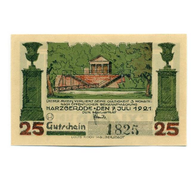 Банкнота 25 пфеннигов 1921 года Германия — Гарцгероде (Нотгельд) (Артикул: K10-12823) — Фото №2