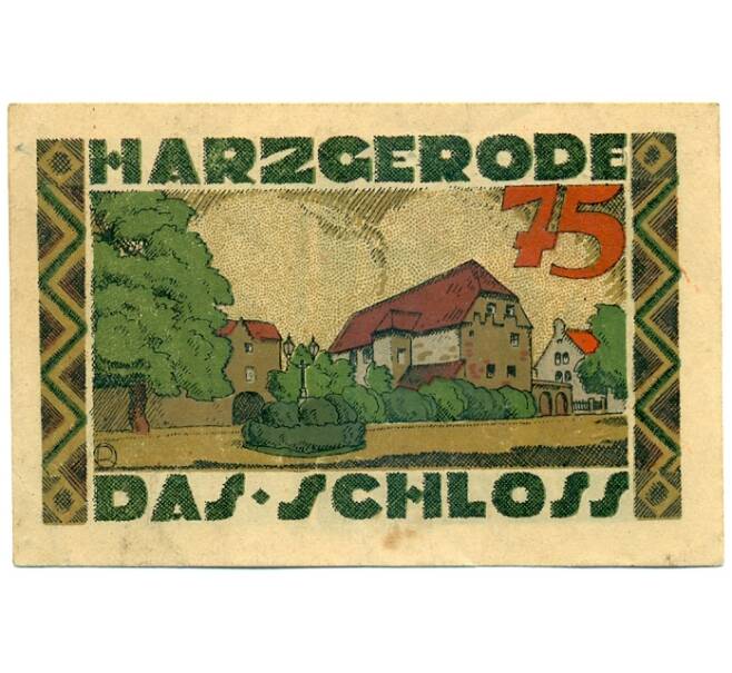 Банкнота 75 пфеннигов 1921 года Германия — Гарцгероде (Нотгельд) (Артикул: K10-12825) — Фото №1