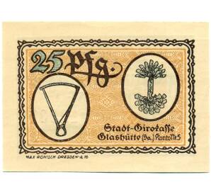 25 пфеннигов 1921 года Германия — Гласхютте (Баден) Нотгельд — Фото №2