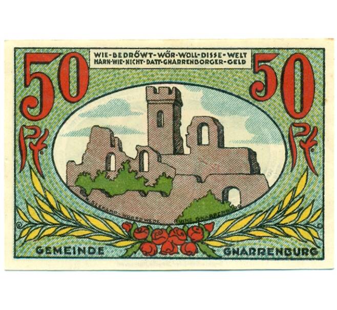 Банкнота 50 пфеннигов 1921 года Германия — Гнарренбург (Нотгельд) (Артикул: K10-12842) — Фото №1
