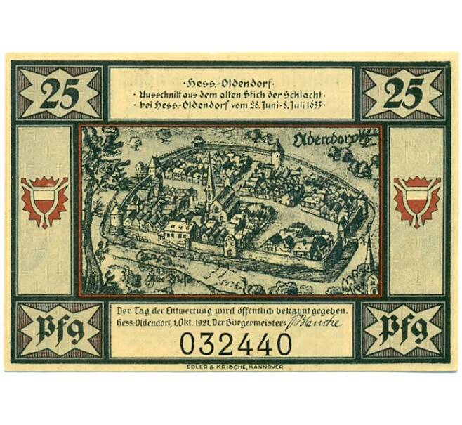Банкнота 25 пфеннигов 1921 года Германия — Гессиш-Ольдендорф (Нотгельд) (Артикул: K10-12847) — Фото №1
