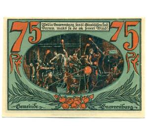 75 пфеннигов 1921 года Германия — Гнарренбург (Нотгельд) — Фото №1