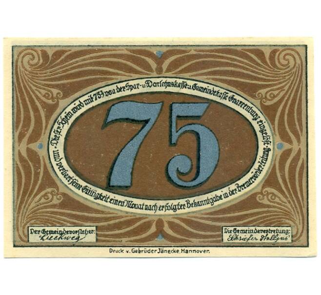 Банкнота 75 пфеннигов 1921 года Германия — Гнарренбург (Нотгельд) (Артикул: K10-12850) — Фото №2