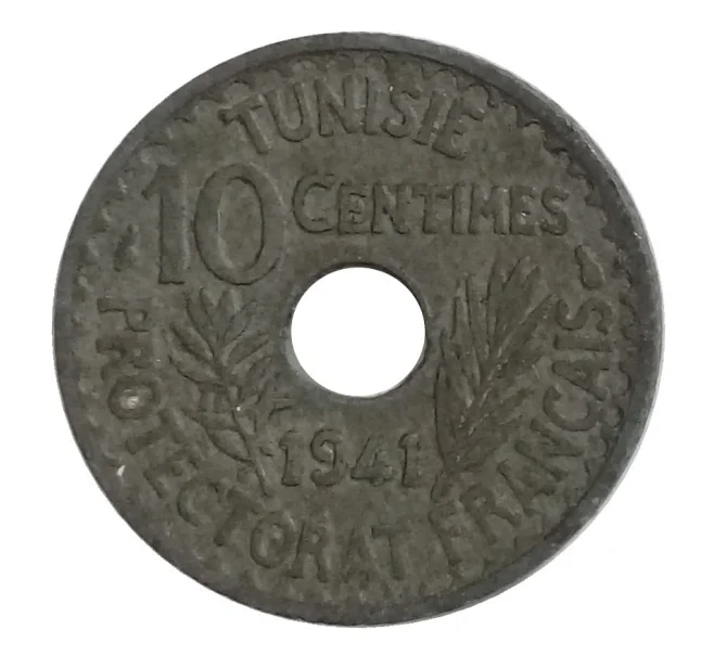 Монета 10 сантимов 1941 года Тунис (Артикул M2-34528)