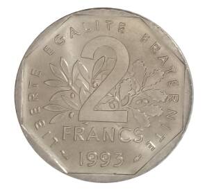 2 франка 1993 года Франция «50 лет Национальному движению сопротивления — Жан Мулен» — Фото №2