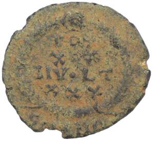 AE4 347-348 года Римская Империя — Констанций II (Клятва) — Фото №2