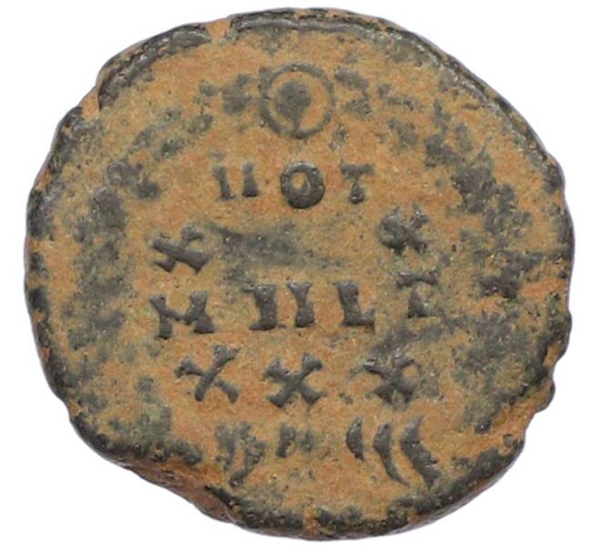 Монета AE4 347-348 года Римская Империя — Констанций II (Клятва) (Артикул: M2-92123) — Фото №2