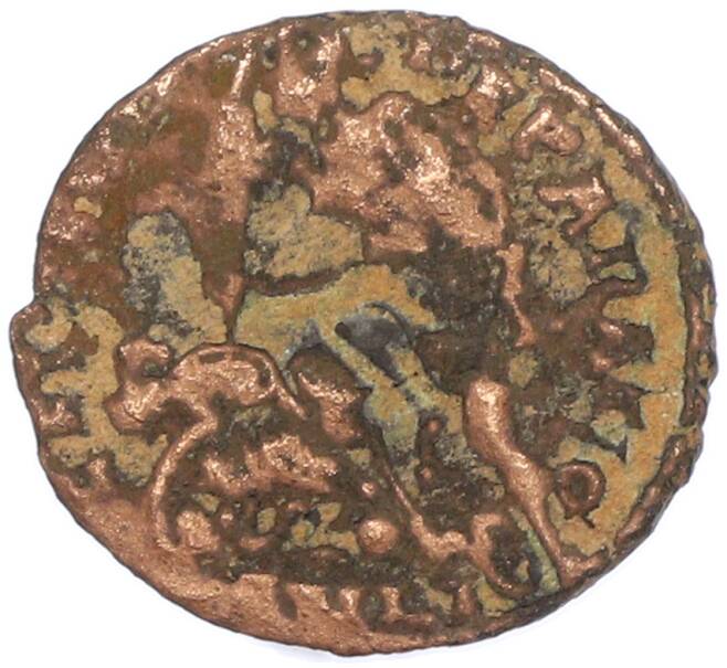 Монета AE3 351-361 года Римская Империя — Констанций II (Павший всадник) (Артикул: M2-92131) — Фото №2