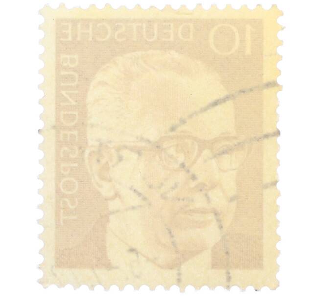 Почтовая марка 10 пфеннигов 1971 года Западная Германия (ФРГ) «Президент Густав Хайнеман» (Артикул: T11-39063) — Фото №2