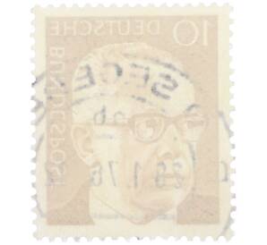 Почтовая марка 10 пфеннигов 1971 года Западная Германия (ФРГ) «Президент Густав Хайнеман» — Фото №2