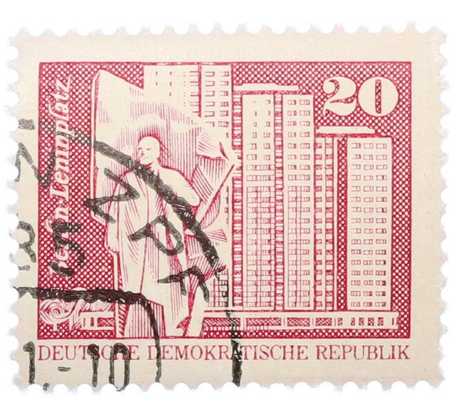 Почтовая марка 20 пфеннигов 1973 года Восточная Германия (ГДР) «Площадь Ленина в Берлине» (Артикул: T11-39080) — Фото №1