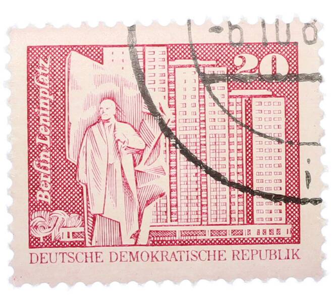 Почтовая марка 20 пфеннигов 1973 года Восточная Германия (ГДР) «Площадь Ленина в Берлине» (Артикул: T11-39084) — Фото №1